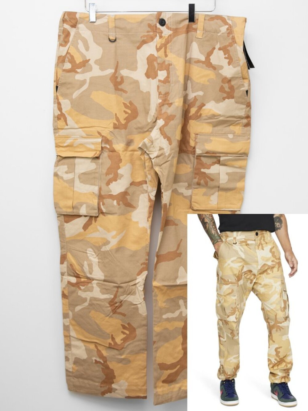 Nike Flex Skate Cargo Pants Causal Skateboarding Kakhi Tan Size 38 New